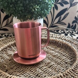 Ember bronze metallic coffee Mug with Saucer and adapter 10oz pour